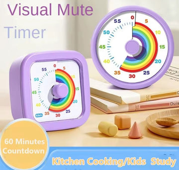 Rainbow Visual Timer – Stil en Kleurrijk | 60 Minuten Aftelklok voor Kinderen & Keuken | LilBee Store